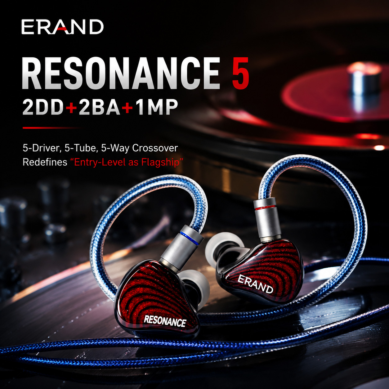 ERAND RESONANCE 5 RED 2DD+2BA+ - In Ear Monitor Iem ulasan dan harga
