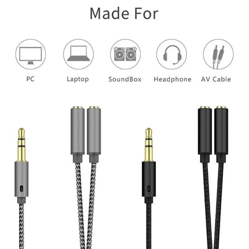 Headset Adapter Headphone Mic  - Audio Splitter Y ulasan dan harga